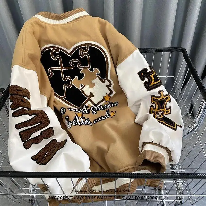 Куртка мужская и женская в стиле ретро стеганая бейсбольная форма с вышивкой