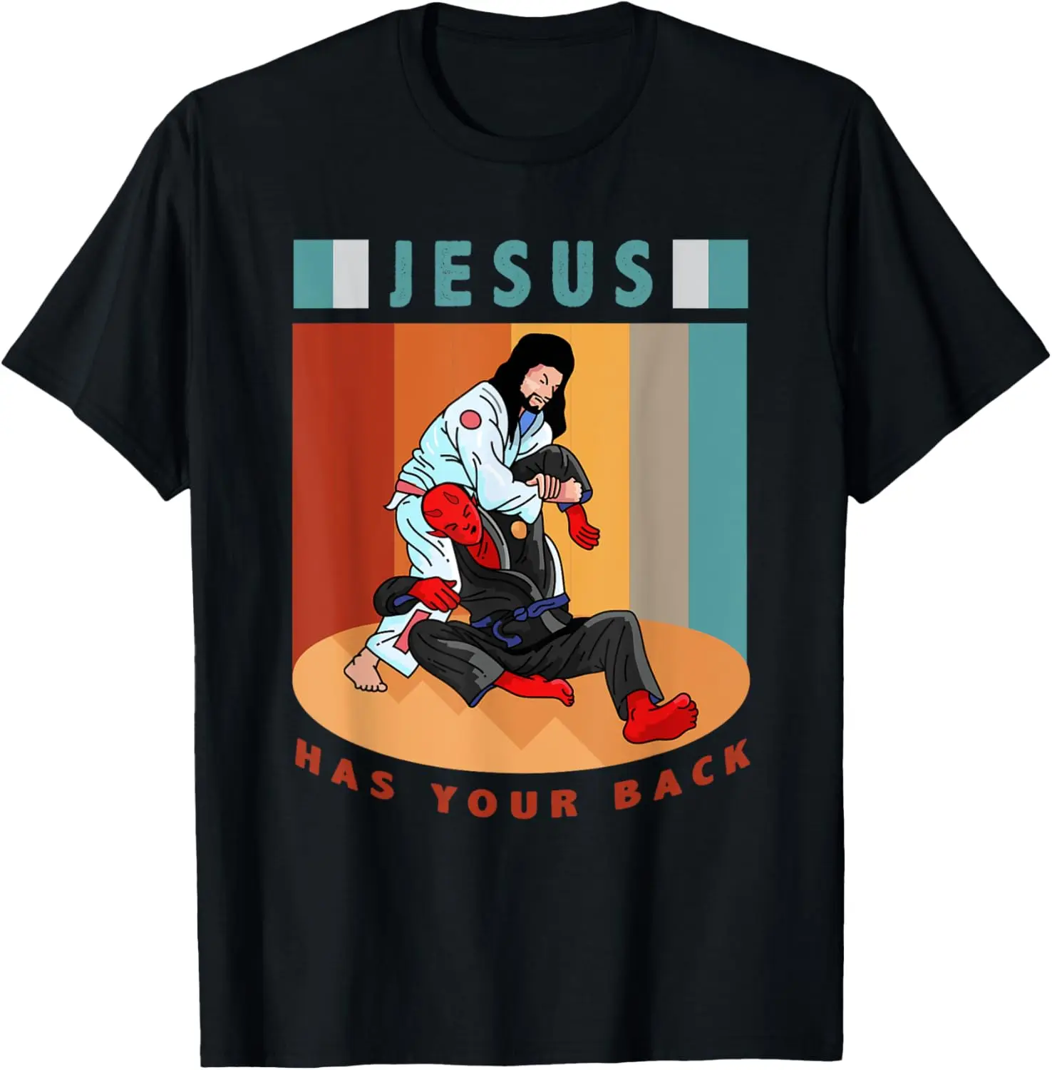 jiu jitsu bjj и mma Дизайн Иисус имеет свою спину футболка jiujitsu
