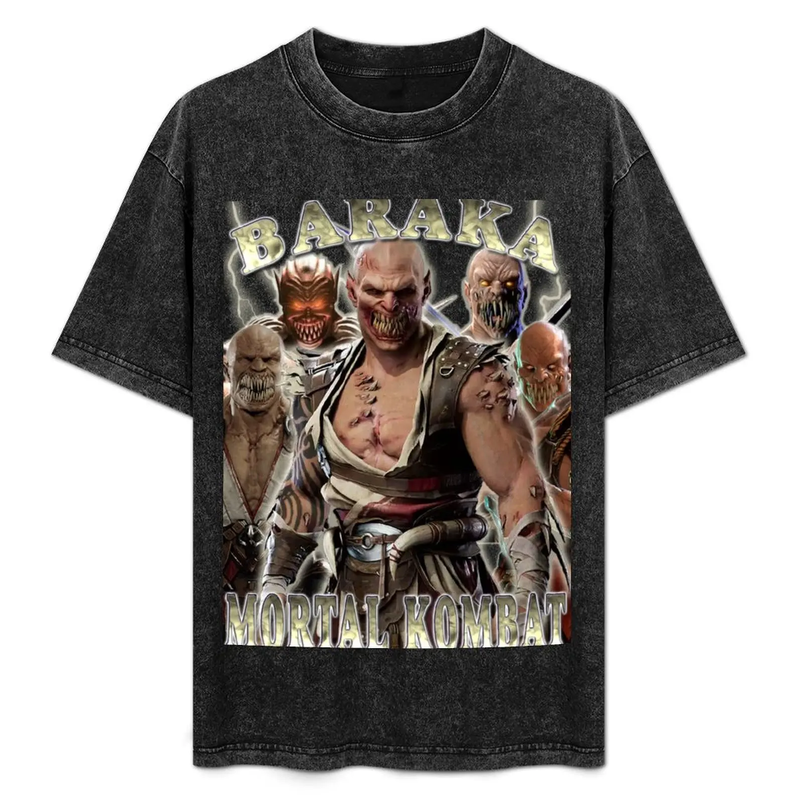 Mortal Kombat 1-футболка Baraka MK синяя футболка с арочным рисунком винтажные футболки