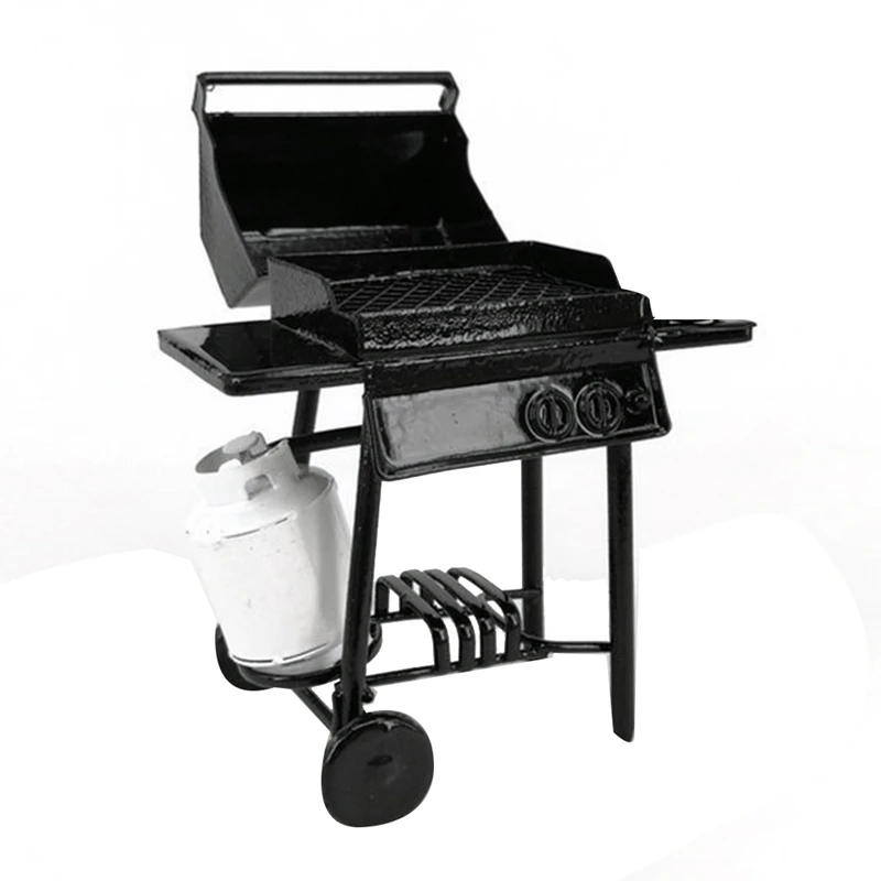 

1:10 Scale Barbecue Grill Dollhouse Miniature Ornaments BBQ Tool Mini Furniture,B
