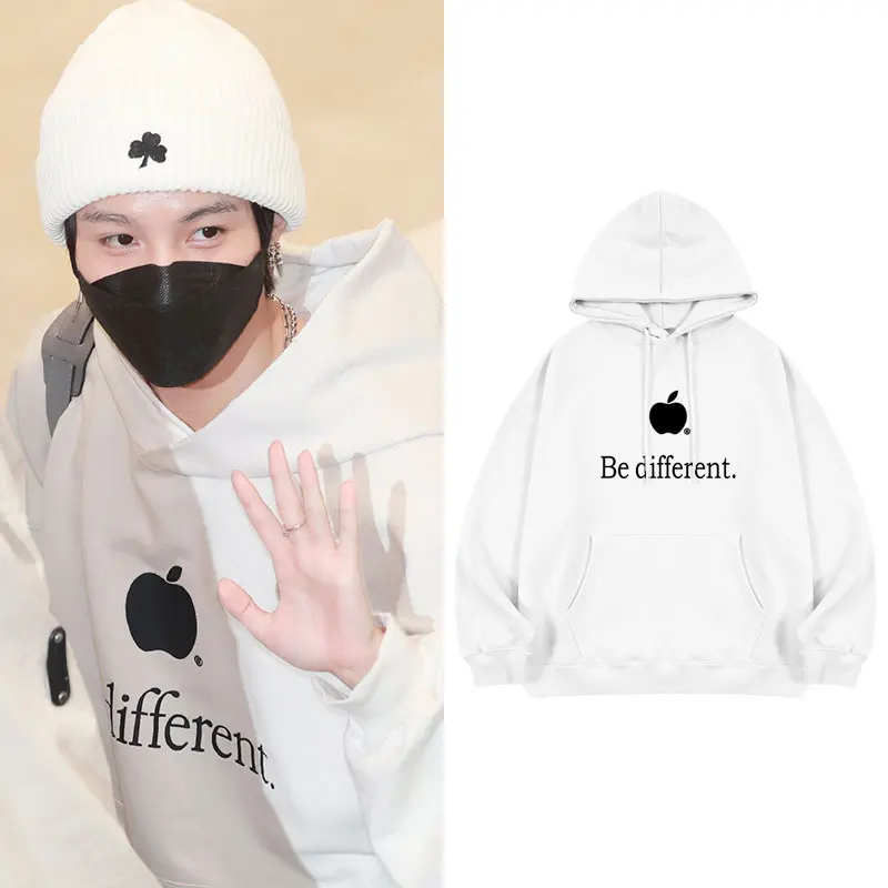 

NCT WayV YANGYANG K-pop Harajuku Hoodie Women Ullzang Korean Style Graphic Be Different Hoody Top Casual Hip Hop Hoodie