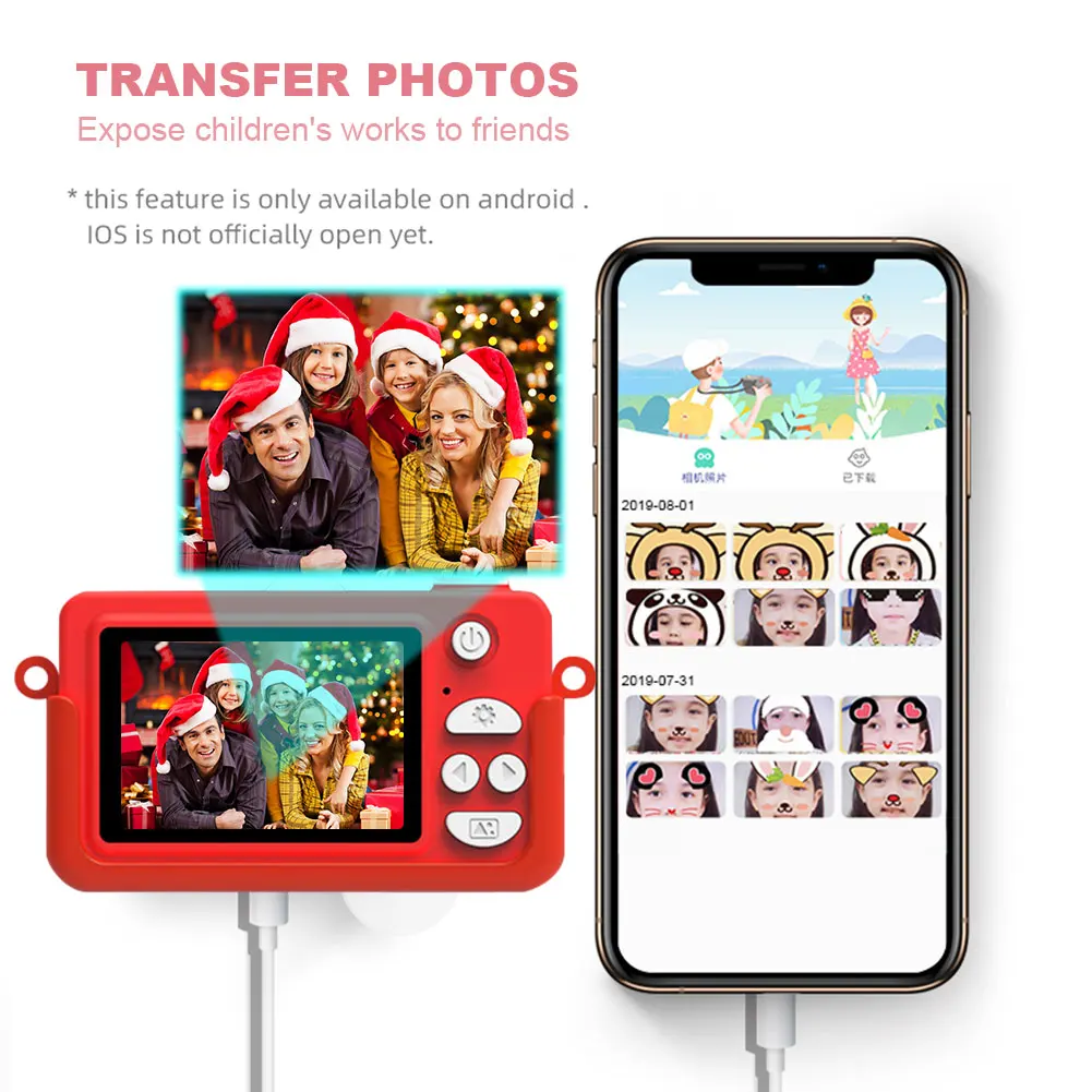 

Christmas Snowman Camcorder Toy Multifunctional Mini Videocamera Portable Micro Camera Toy USB Charging for Children Party Gifts