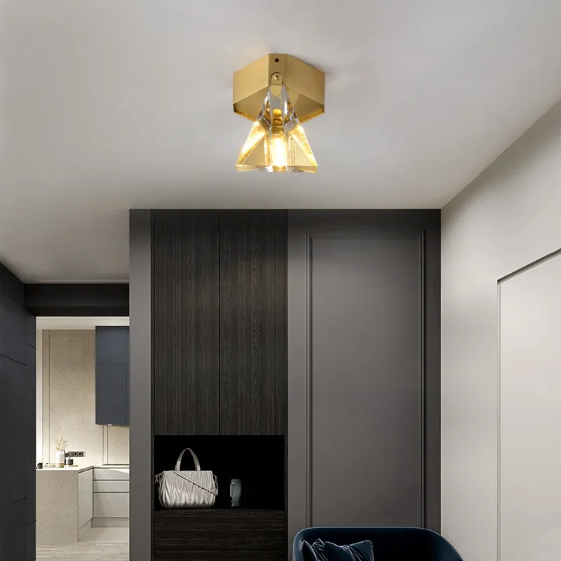 

Светодиодный Кристальный потолочный светильник, современный минималистичный прикроватный светильник для спальни, коридора, коридора, вхо...