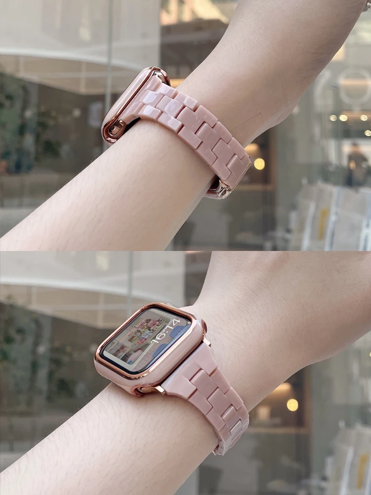 Ремешок полимерный для apple Watch 6 5 4 band 42 мм 38 мм, прозрачный браслет для iwatch 7 6 series 5 4 3/2 44 мм 40 мм