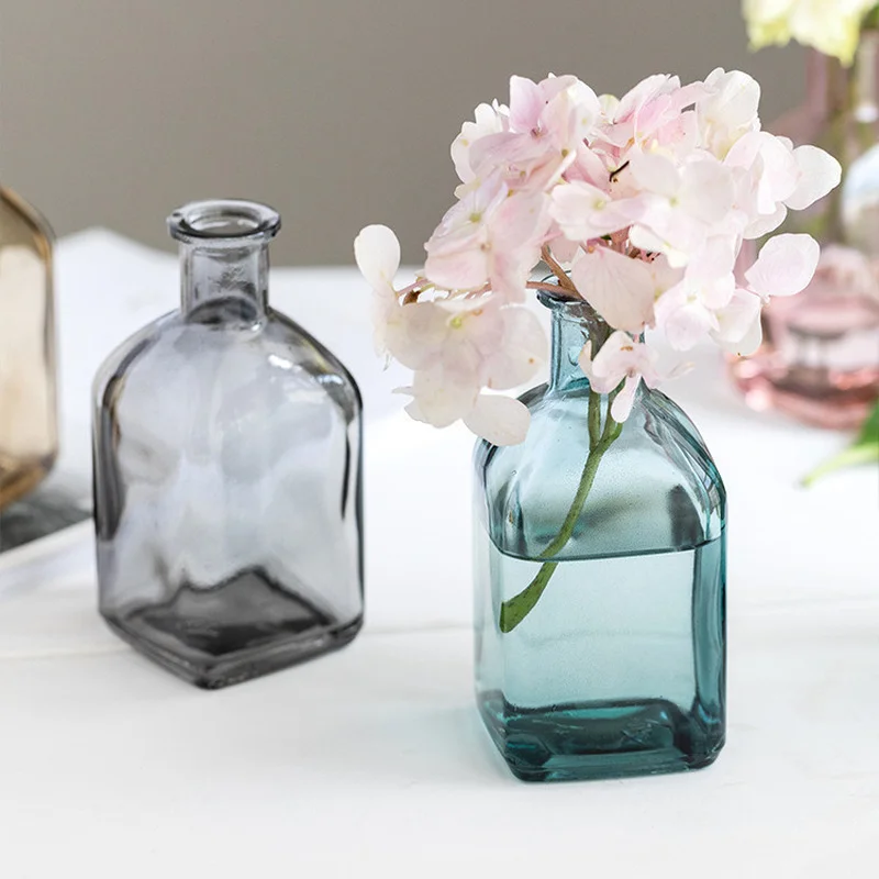 

Glass Vases Decoration Table Home Simple Homes Glass Vase For Colorful Bottle Accessories Transparent Flower Ornaments Crafts