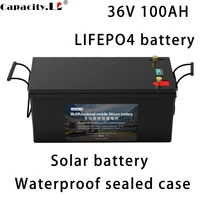 36v lifepo4 battery pack 100ah lithium battery rv solar energy storage backup battery bms waterproof lead acid shell