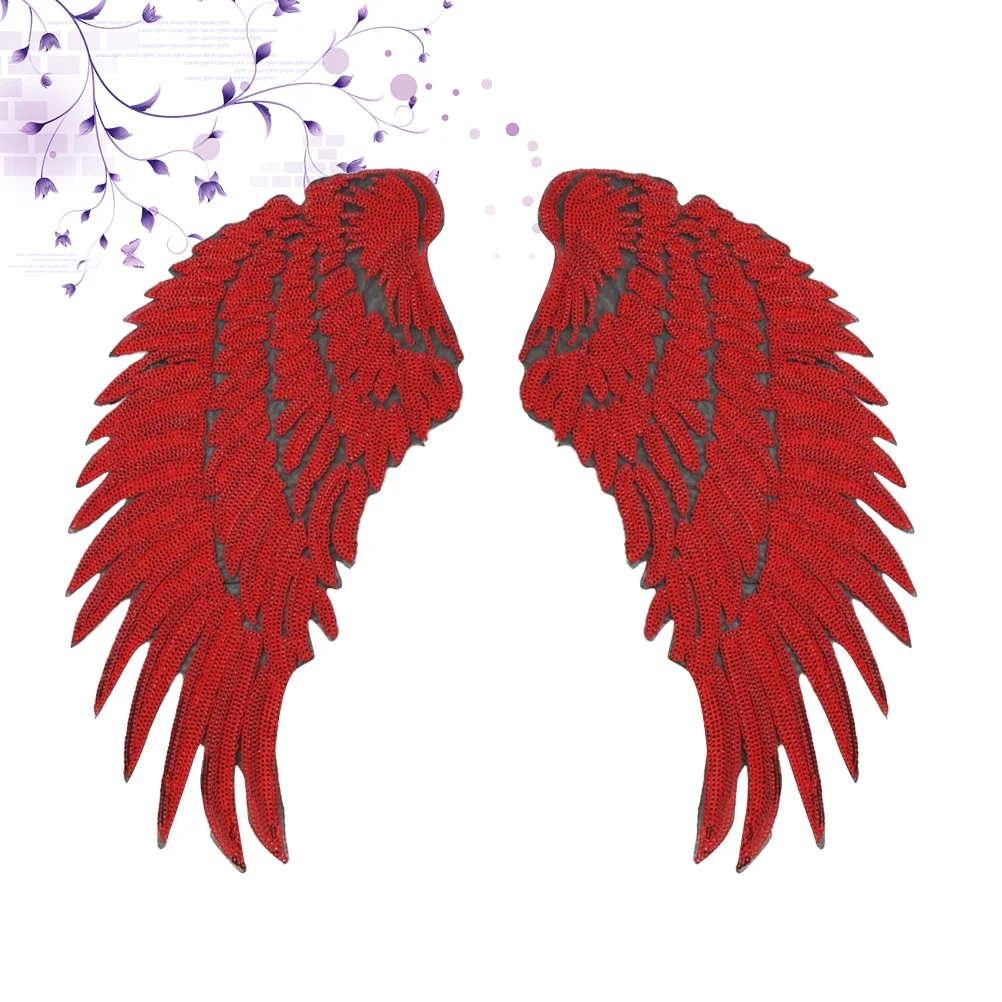 

Appliquewing Cloth Sequins Paste Embroidered Embroidery Patchangel Jackets Bags Diyclothing