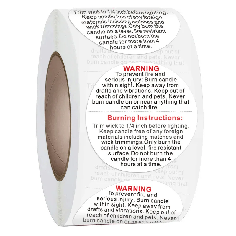 

50-500pcs 1-1.5 Inch Stickers Happiness Stickers Black and White Warning Label Circular Warning Sticker Self-adhesive Labels