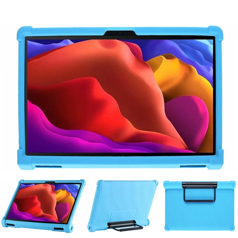 

4 Thicken Cornors Shockproof Silicon Cover Case with Kickstand For Lenovo Yoga Tab 13 YT-K606F Funda For Yoga Pad Pro 2021 13"