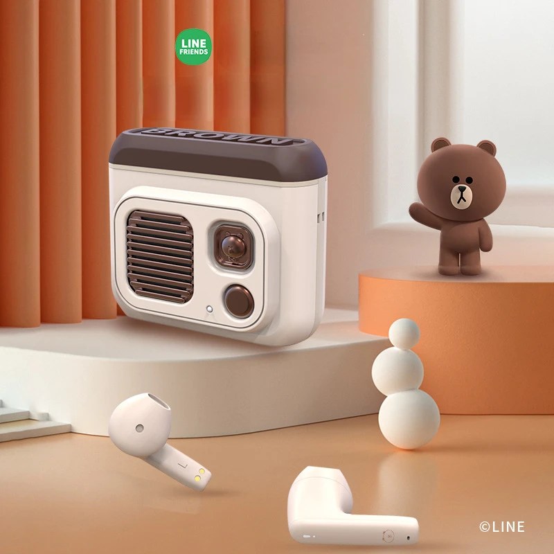 

New Line Friends Wireless Bluetooth Earphone Desktop Speaker Two In One Small Audio
