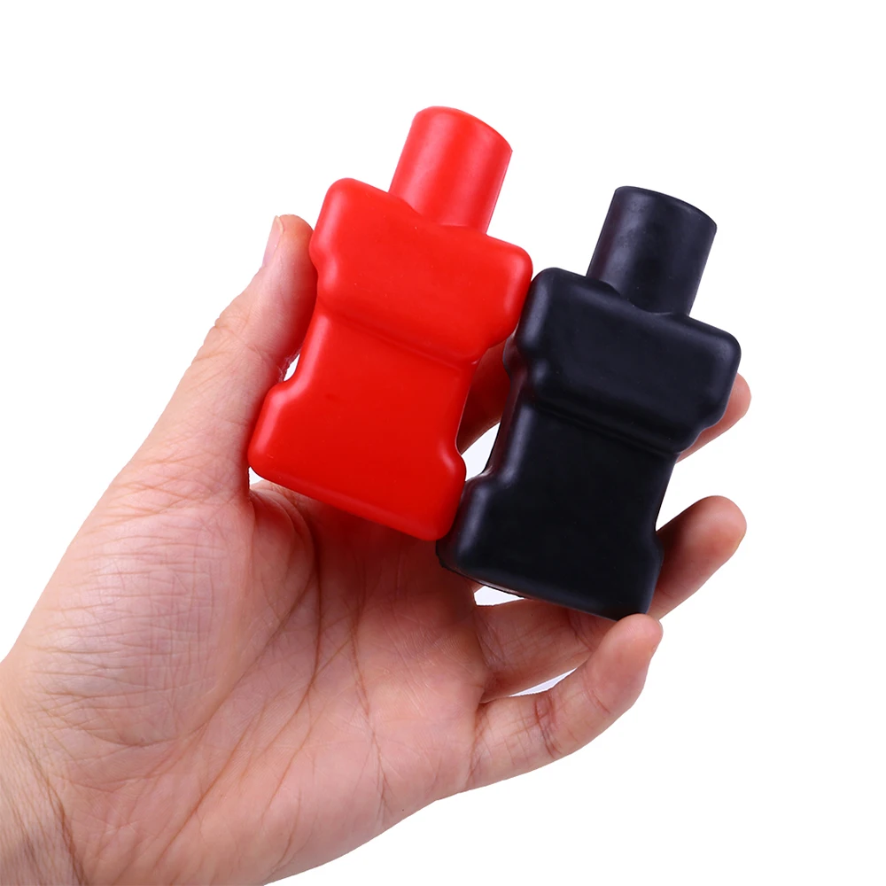 

2pcs Car Battery Terminal Covers PVC Insulating Protector Sleeve Black Red Insulating Terminals Tools Universal Car Accessories