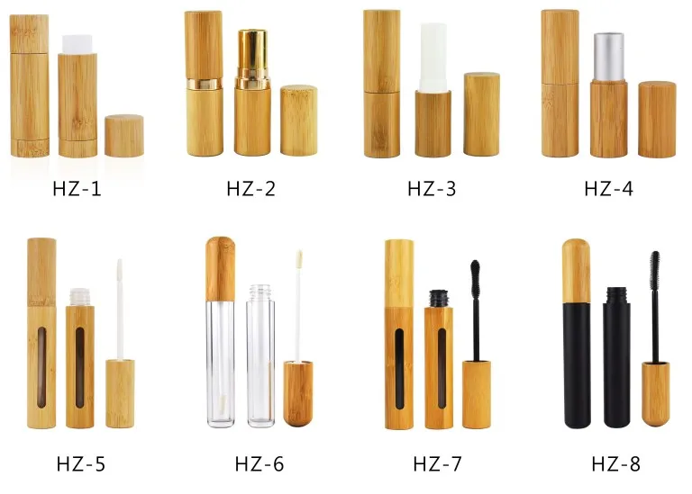 100pcs Empty Engraving Custom Logo Skin Care Bamboo Lip Balms Tubes Tools Wood Beauty Products, Makeup Lipstick Tubes