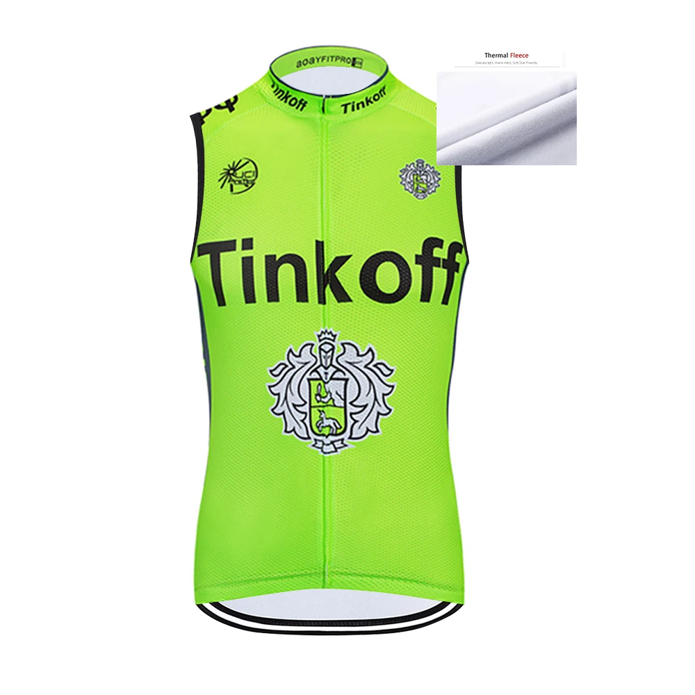 

New Tink Off Winter Men's Team Warm Cycling Jersey Vest Road Bike Sleeveless Thermal Fleece Bicycle Clothing Sportswear Sh