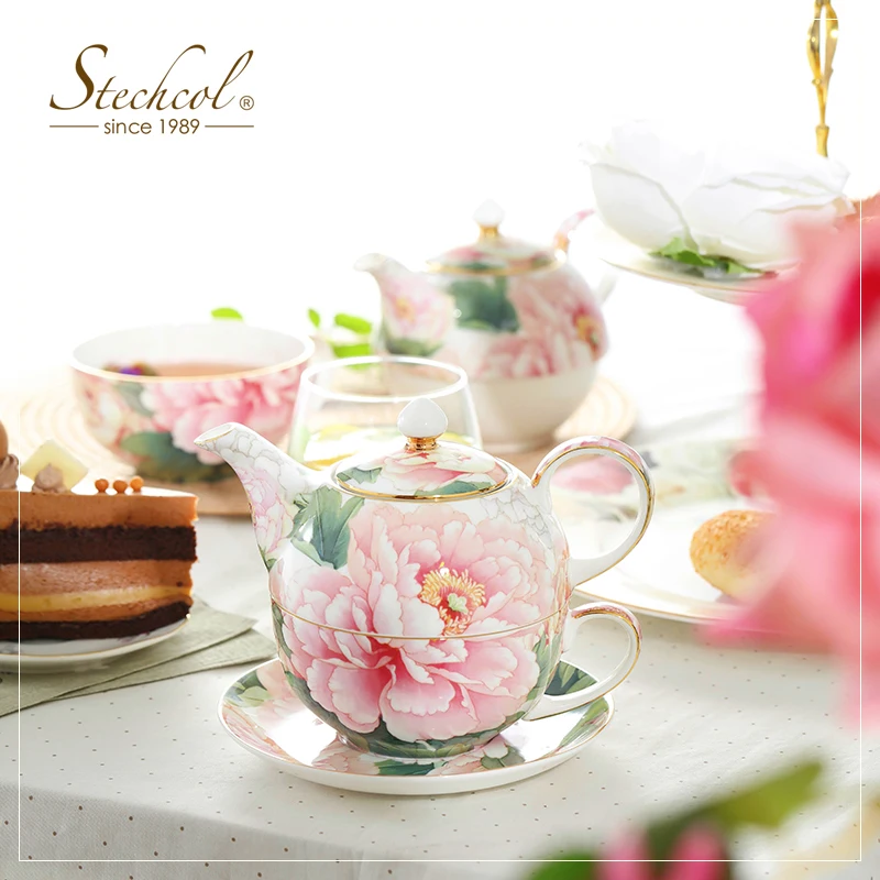 

China Traditional Huachen Teapot Sets Single Teapot Tea Set Home Gift English Afternoon Tea Tea Set Tea Cup water jug