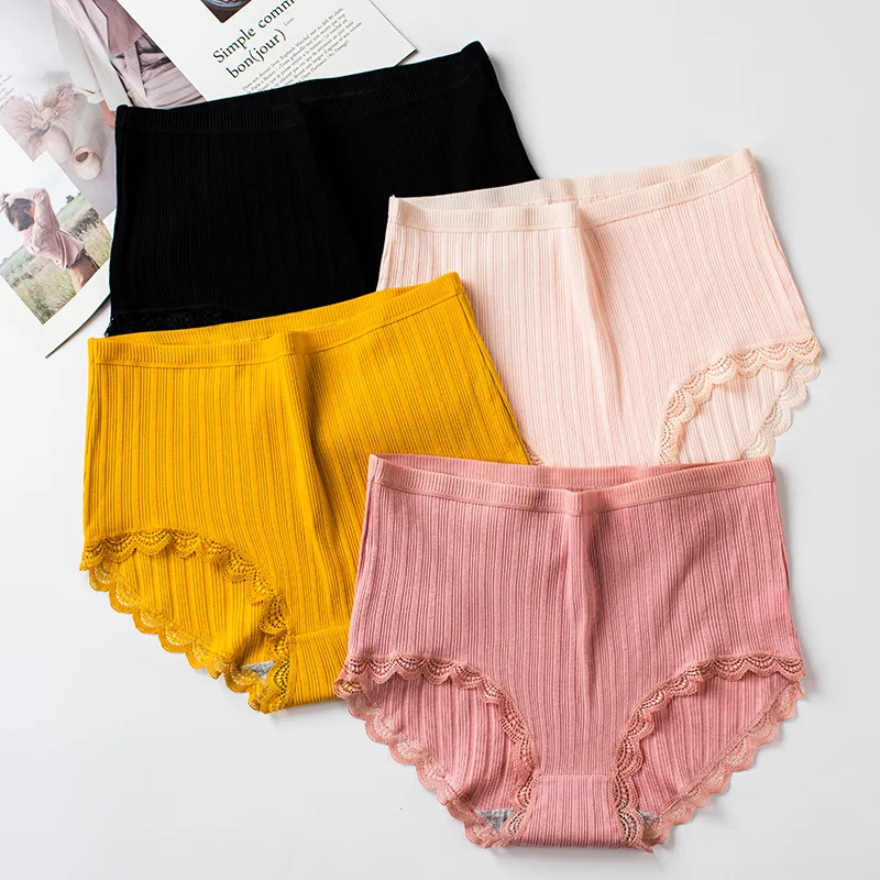 

Women Cotton Underwear Panties Sexy Lace Elastic Panty High Waist Hip Lift Women's Briefs Female Comfortable Underpants Lingerie