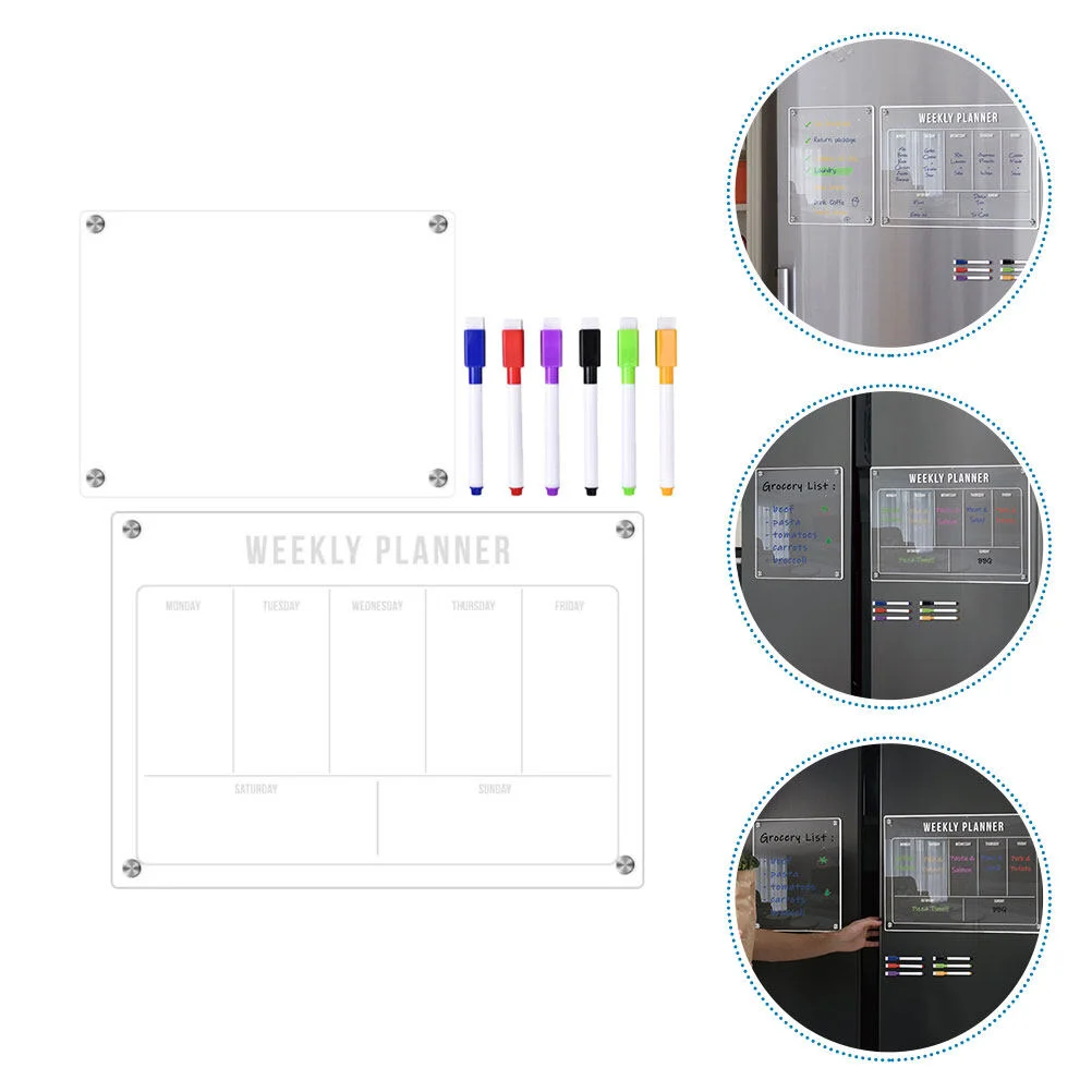 

Magnetic Calendar Writing Board Refrigerator Acrylic Fridge Rewritable Acrylic Dry Erase Board Dry Erase Reminder