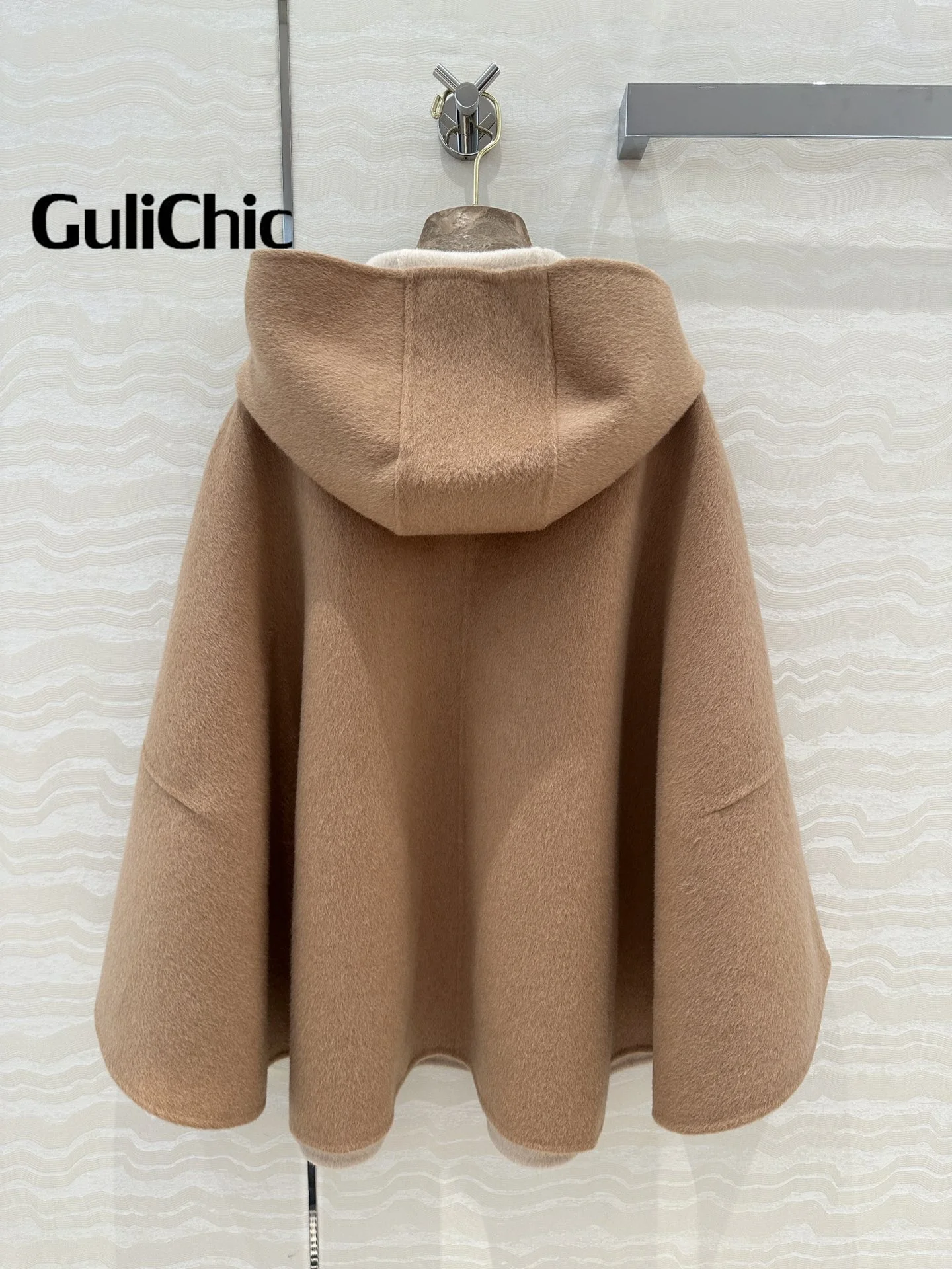 10 7 GuliChic Женская одежда элегантная кашемировая шерстяная свободная накидка с