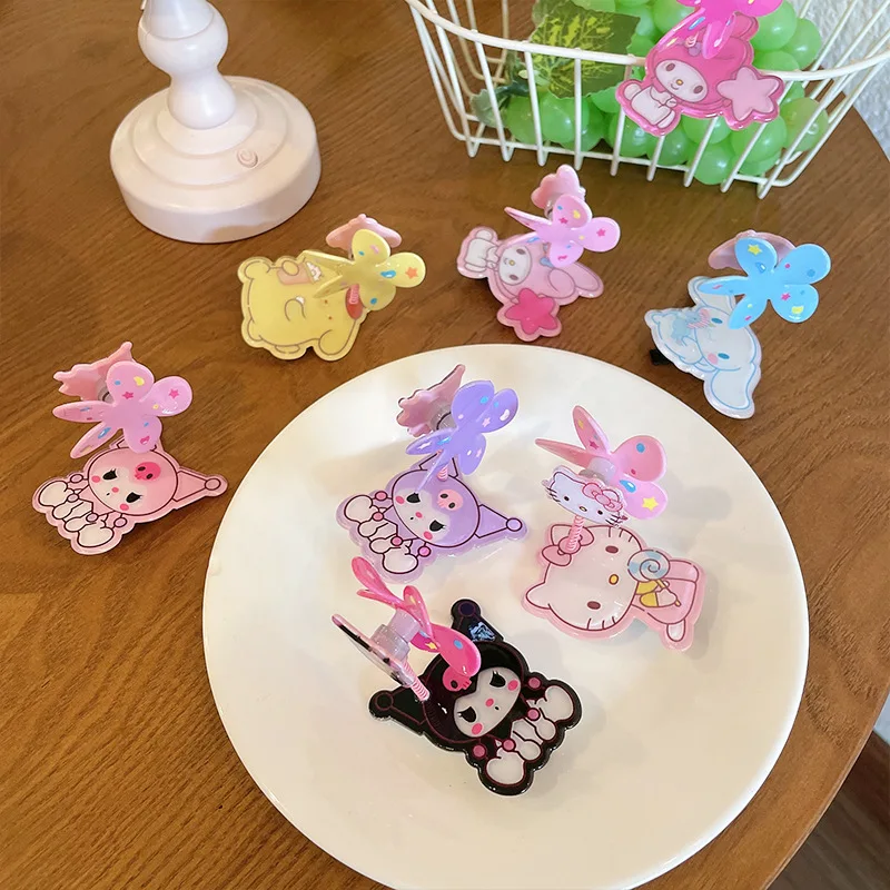 

Cartoon Sanrio Cinnamoroll Kuromi Hairpin Spinning Windmill Children's Bangs Clip Headwear Student Side Clip Jewelry Toy Gift