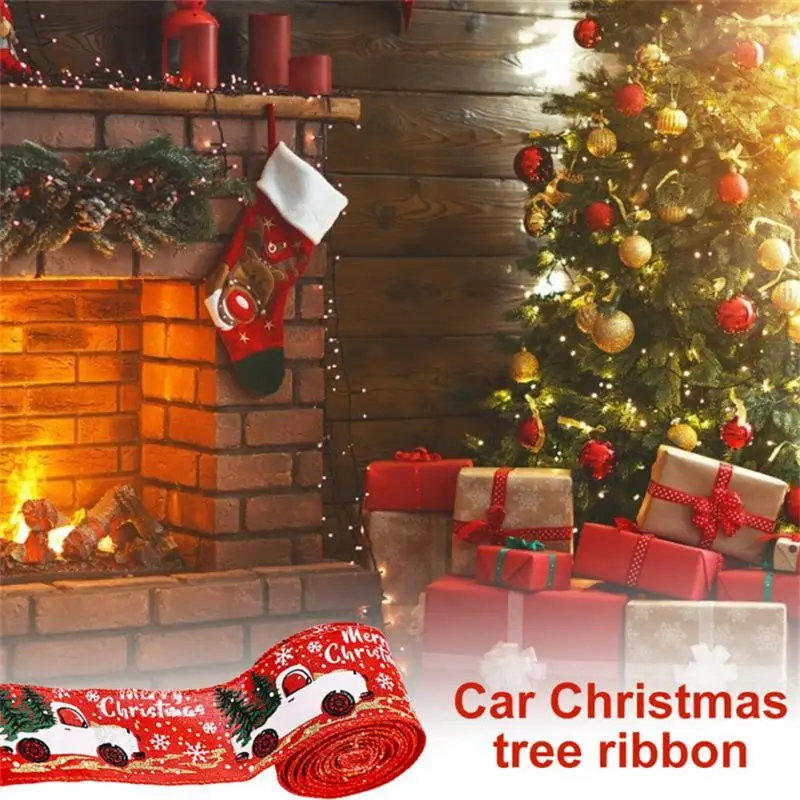 

Creative New Christmas Tree Decorations Colored Car Printing Ribbons Bring A Strong Festive Atmosphere Festive Party Supplies