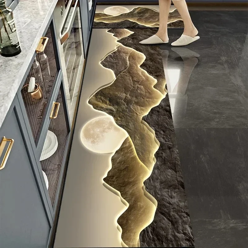 Легкий роскошный кухонный коврик Водонепроницаемый маслостойкий пятностойкий