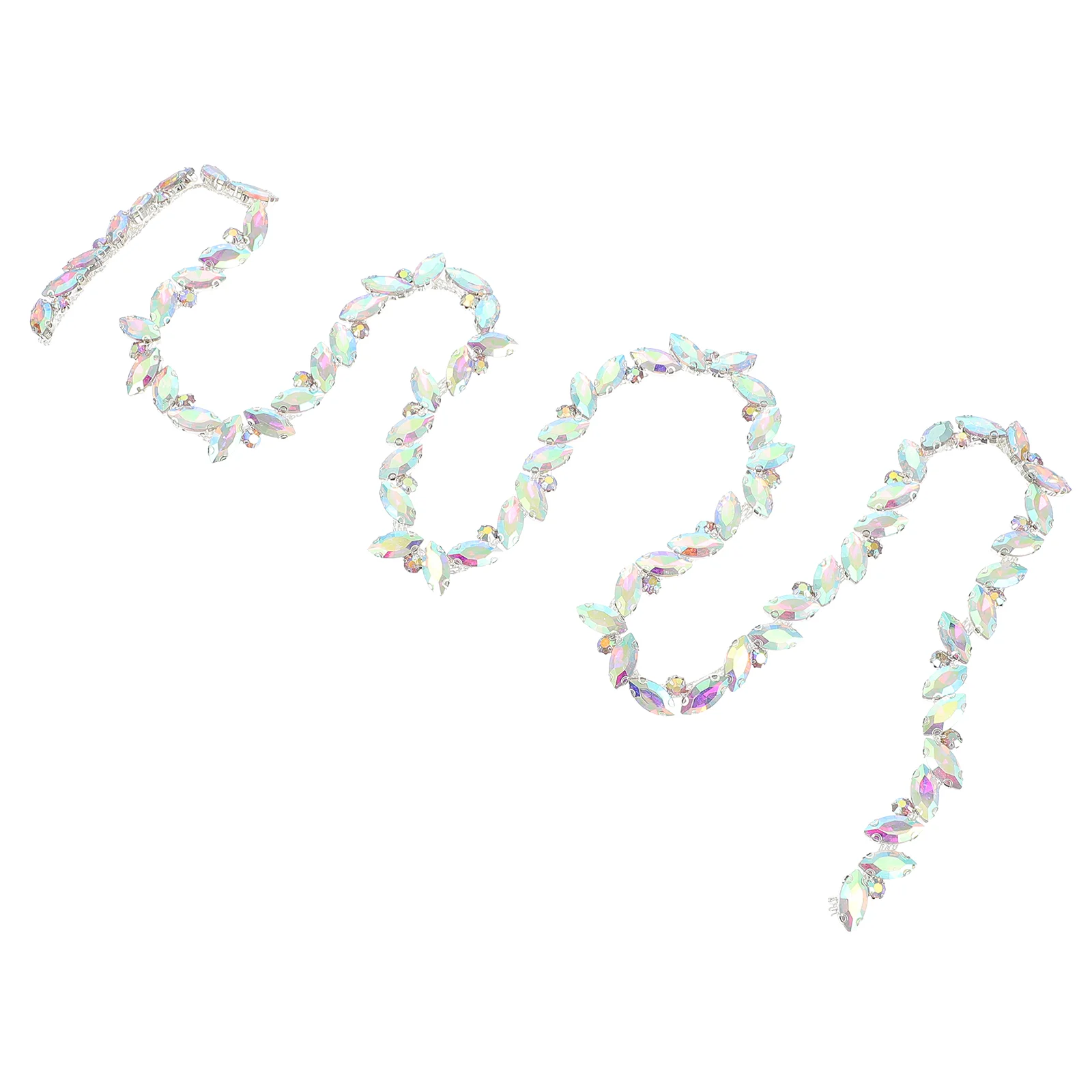 

Rhinestone Trim Chain Crystal Bridal Applique Diamond Close Appliques Pearl Beaded Rhinestones Claw Sewsparkling Diamonds