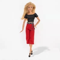 black red 11 5 dolls outfits for barbie clothes for barbie doll clothes t shirt crop top trousers 16 bjd dolls accessories toy