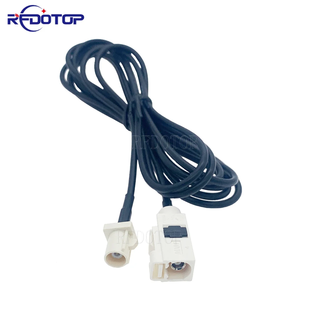 1Pcs RG174 Cable White Fakra B Male to Female Pigtail Cable coaxial RG-174 for GPS Car Radio Antenna 50 Ohm 0.15cm-10m
