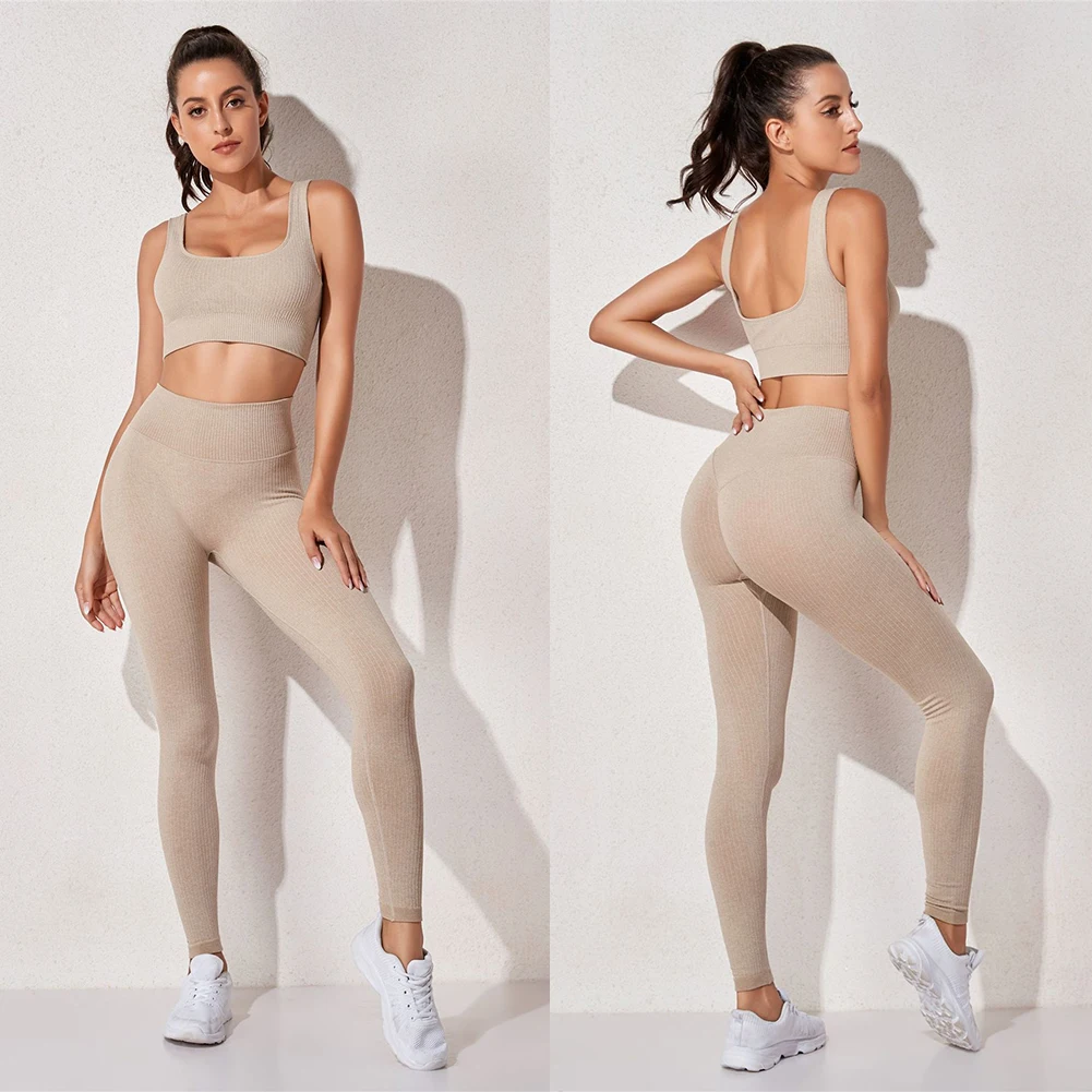 

3pcs Leggings Jogging Sportswear Fitness Exercise Running Top Yoga Set For Women Bra Pants Long Sleeve Clothes Gym Workout