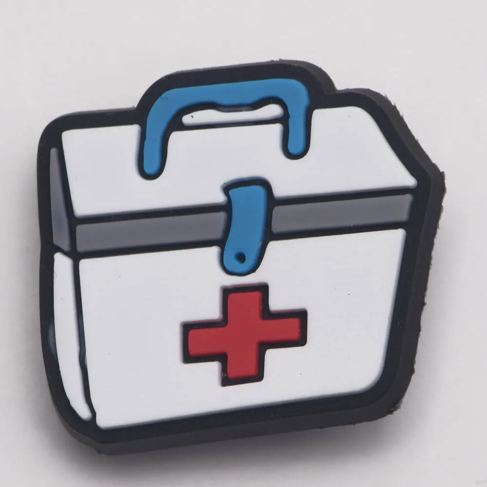 1PCS PVC Brooches Ambulance Medicine Bottle Infusion Thermometer Pill Band Aid Tooth Syringe Medical Kits Icons Trinket |