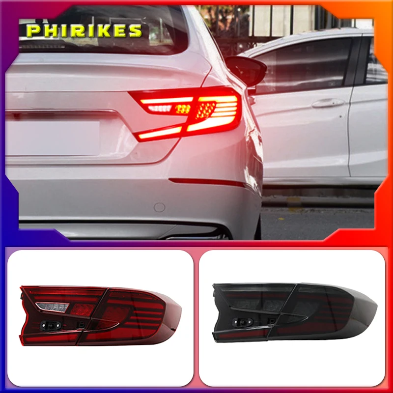 

Автомобильный Стайлинг, светильник для Honda Accord 10 2018 2019, задний фонарь, задний противотуманный фонарь + стоп светильник + задний фонарь + Динамический сигнал поворота