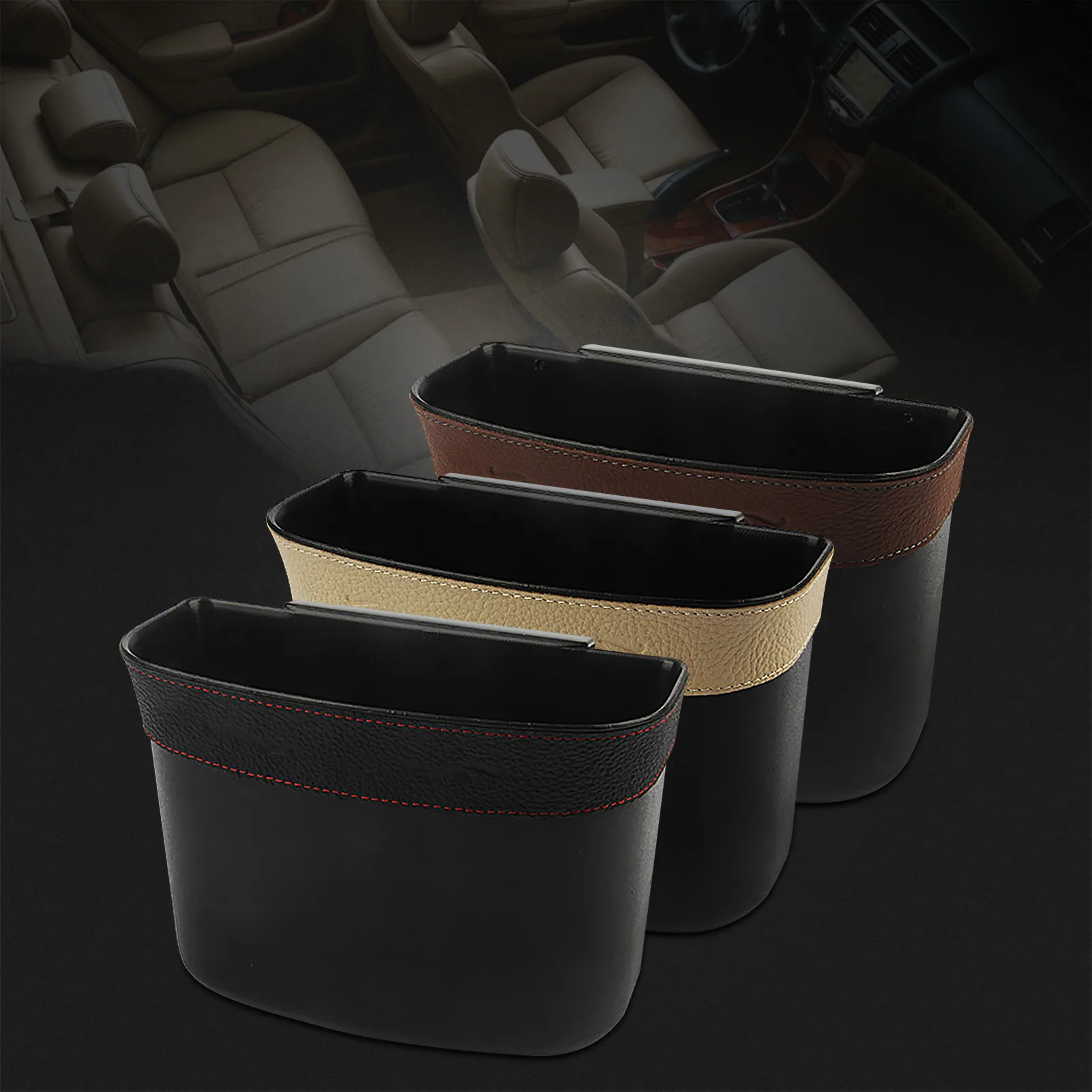 

Car Trashcan Small Car Garbage Can Leakproof Mini Vehicle Trash Bin With Hook Upgraded Hangings Car Trash Can For Cars Home