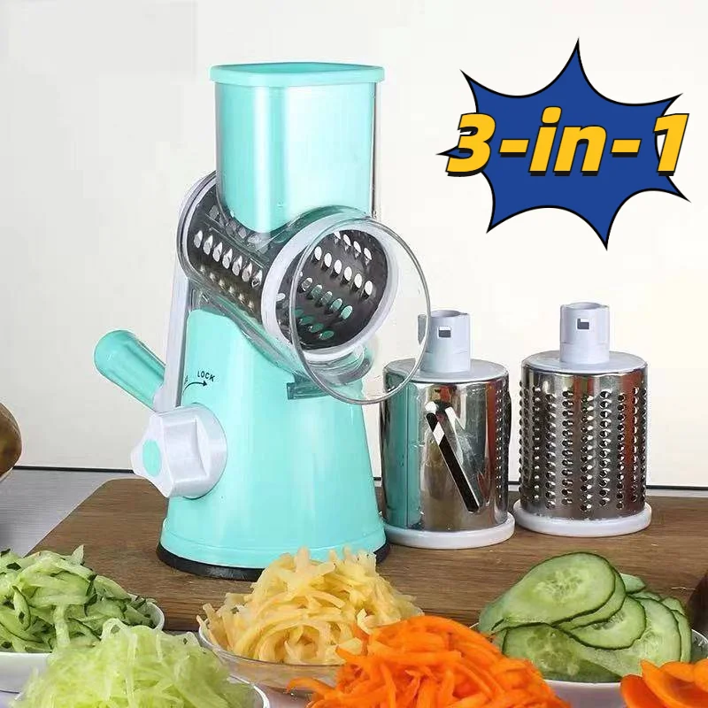 

Vegetable Slicer Manual Kitchen Gadget Potato Cheese Radish Cutter Meat Grinder Rotary Grater Kitchen Accessories Tool