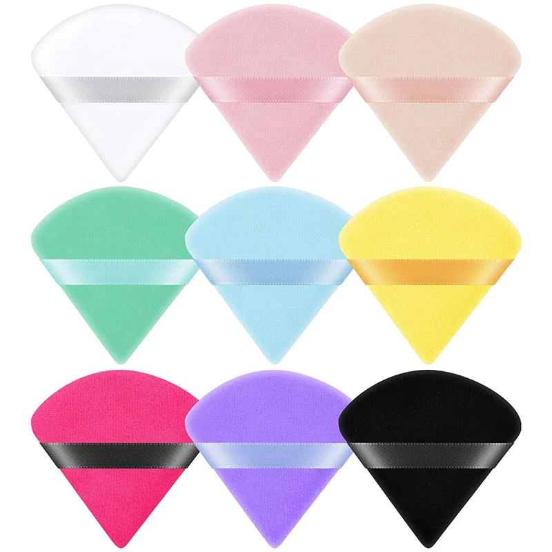 

9 12PCS Powder Puffs Soft Triangle Velvet Makeup Powder Puff for Loose Powder Mineral Powder Cosmetic Foundation Makeup Tools