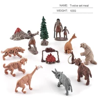 12pcsset simulation model ancient primitive prehistoric behemoth animal ornaments