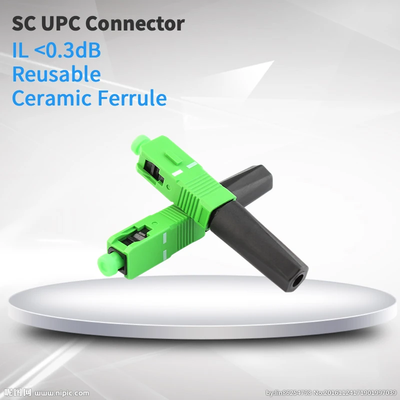 100PCS FTTH  SC APC Fiber Optic Fast Connectorquick connector Embedded single-mode SCAPC fiber optic connector Free shipping