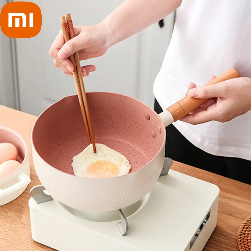 

Xiaomi Kitchen Nonstick Saucepan with Wooden Handle Omelet Frying Pans Milk Soup Cooking Pots Kitchenware Induction Cooker