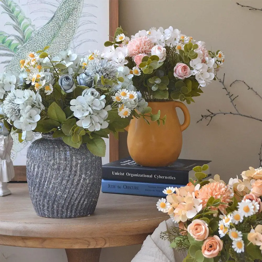 

Artificial Rose Silk Flowers Scrapbook Sunflower Christmas Wedding Party Bouquet For Vase Home Wedding Valentines Day Decor O6d7