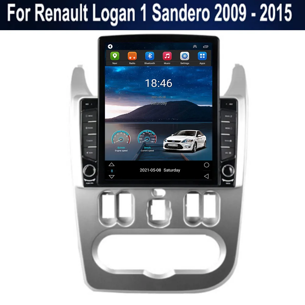 

For Tesla Style 2Din Android 12 Car Radio For Renault Logan 1 Sandero 2009 - 2035 Multimedia Video Player GPS Stereo Carplay DSP