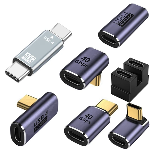 USB-C переходник CY 90 градусов 40 Гбит/с 100 Вт