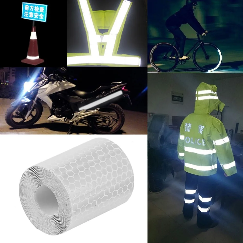 

5cmx3m Safety Mark Reflective Tape Stickers For Bicycles Frames Motorcycle Self Adhesive Film Warning Tape Reflective Film
