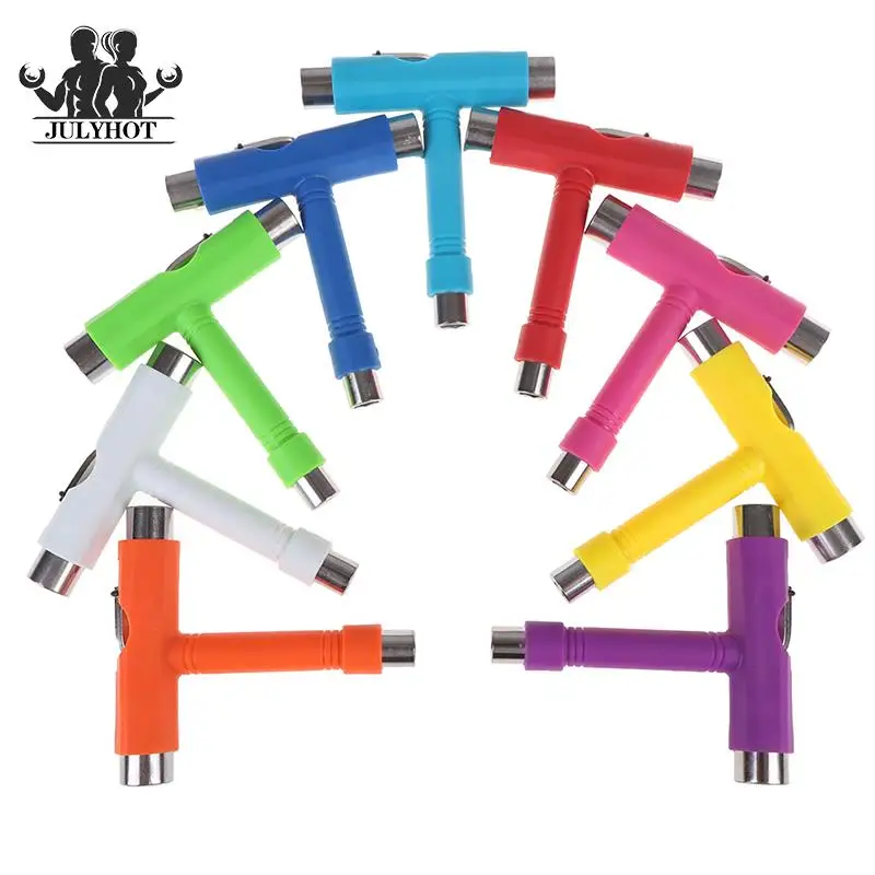 

1 шт. Т-тип скейтборд инструмент все в одном Отвертка Гнездо Многофункциональный скейт Т-инструмент мини кик инструменты для скутера