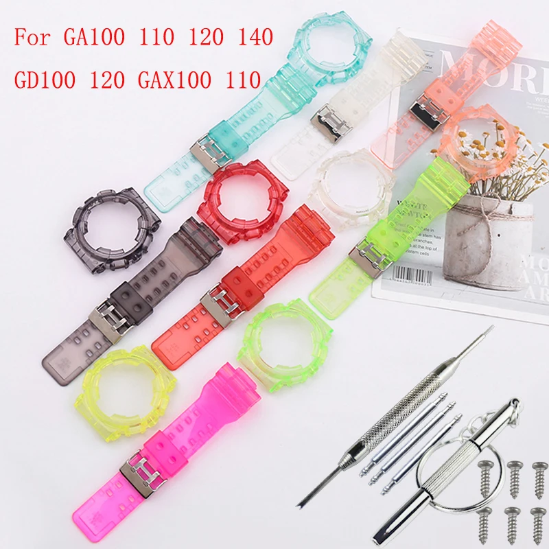 Watch Accessories Men's resin strap case For Casio G-Shock GA110 100 120 140 GD100 110 GAX100 GLS100 Outdoor Sports watch band
