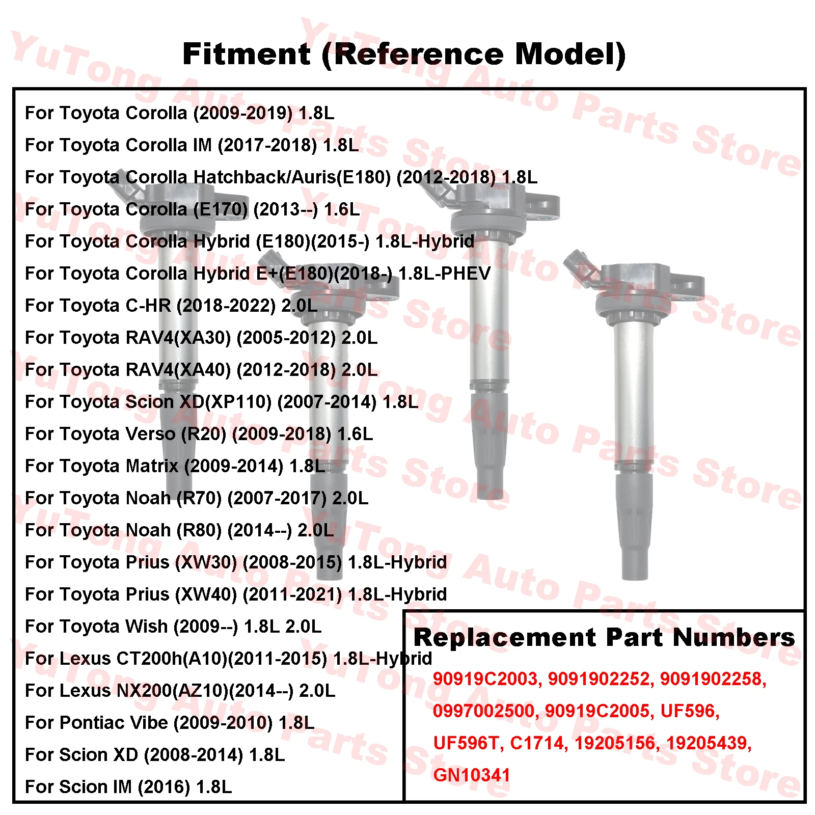 Фото Катушки зажигания для Toyota Corolla E180, Prius A ZVW4, RAV4 2012, Prius Noah, Verso, Matrix, Wish, Scion XD, IM, Lexus CT200h, Pontiac Vibe №5