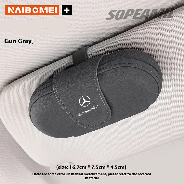

Автомобильный замшевый ящик для хранения солнцезащитных очков, зажим для очков Mercedes Benz A C E S V Class CLA CLS GLA GLB GLC GLS SLK Vito ML SL A35 C43