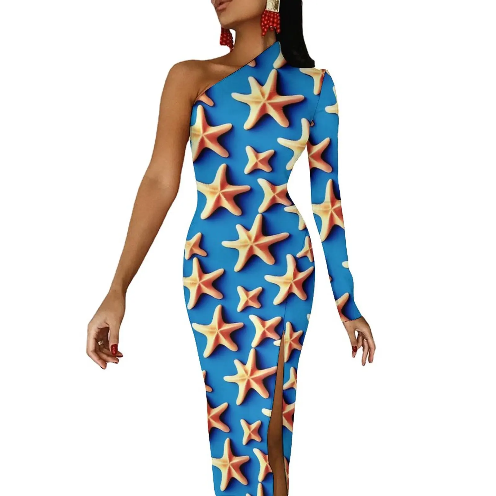 

Макси-платье с длинным рукавом «Морская звезда»