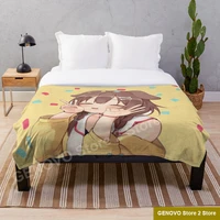 korone vtuber hololive anime girl blanket print on demand decorative sherpa blankets for sofa bed gift
