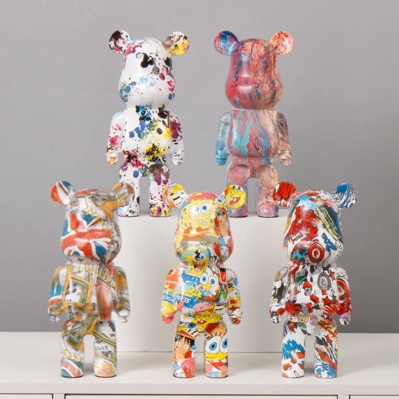 

Resin Bear Bearbricked Statue Sculptures & Figurines Home Decoration Accessories Living Room Decoration Kawaii Room Decor