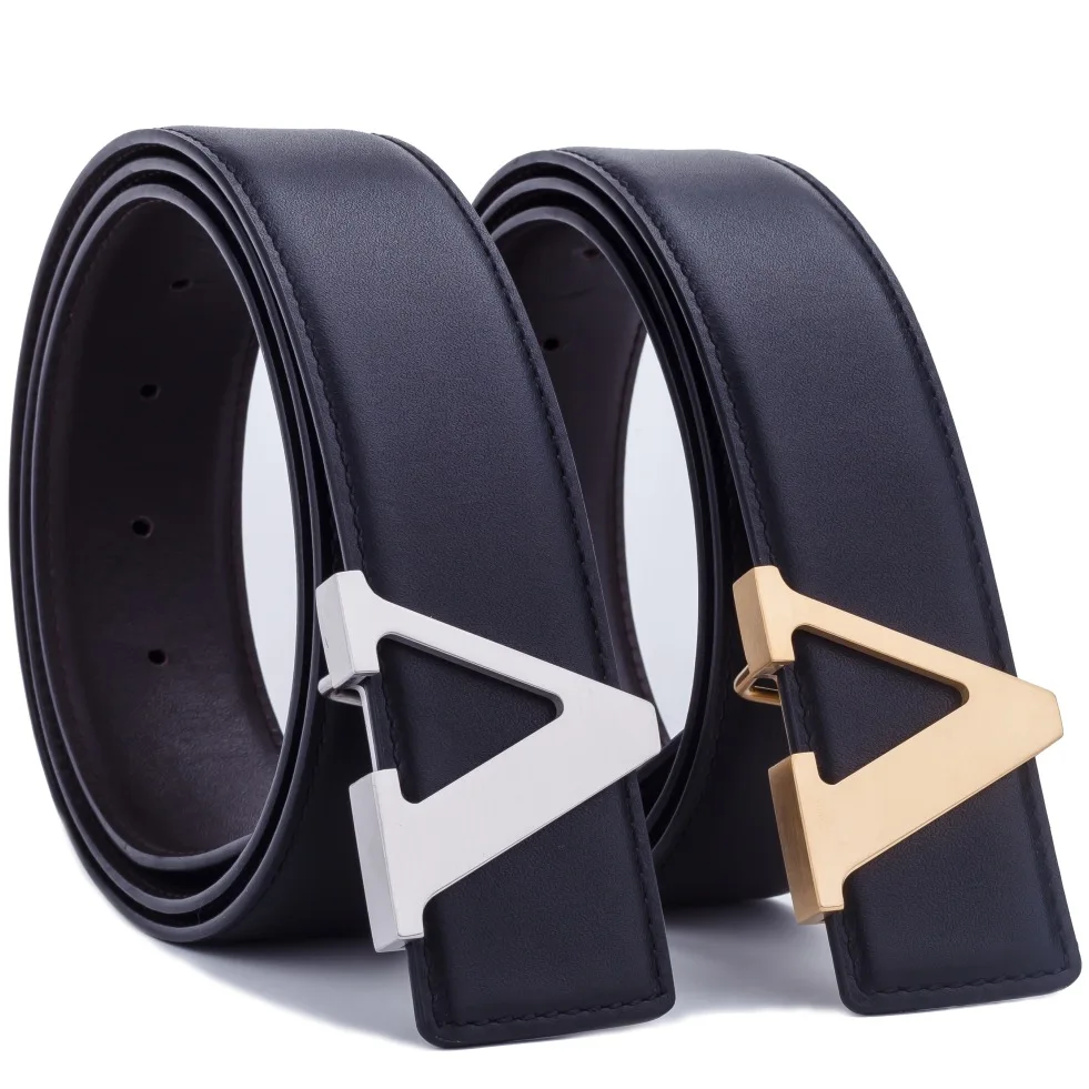 2022 new style belt high-quality steel buckle men's 3.8cm trousers top steel button head gushuai belt men's free postage