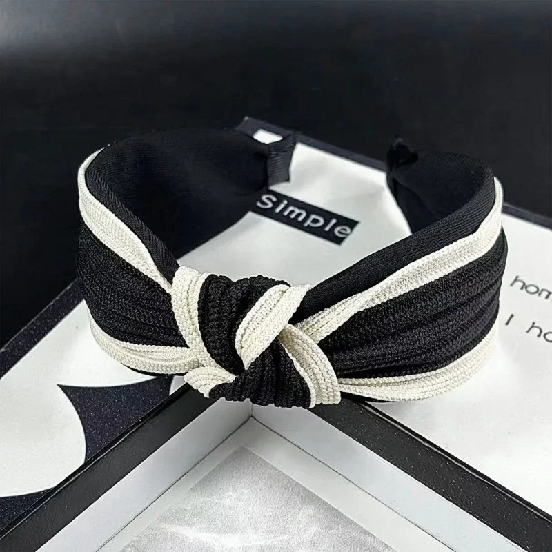 Новинка 2024 вязаная повязка на голову для девочек осень-зима волос с широкими