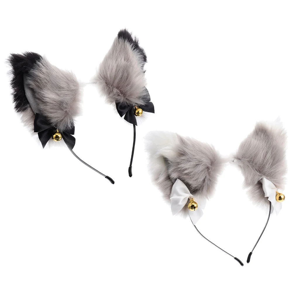 

2pcs Plush Hair Hoops Cartoon Stuffed Headband Headdress Hair Accessory